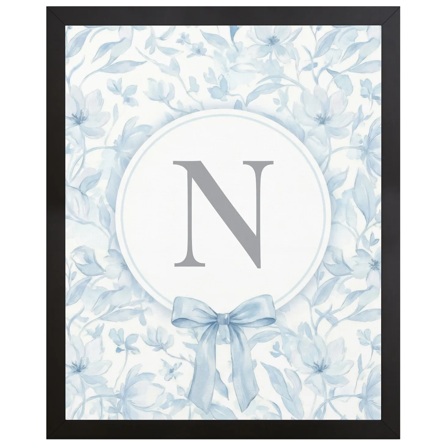 Pastel Floral Bows Monogram Canvas