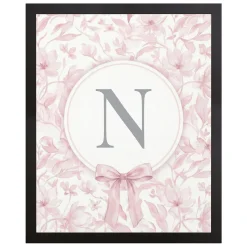 Pastel Floral Bows Monogram Canvas