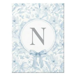 Pastel Floral Bows Monogram Canvas