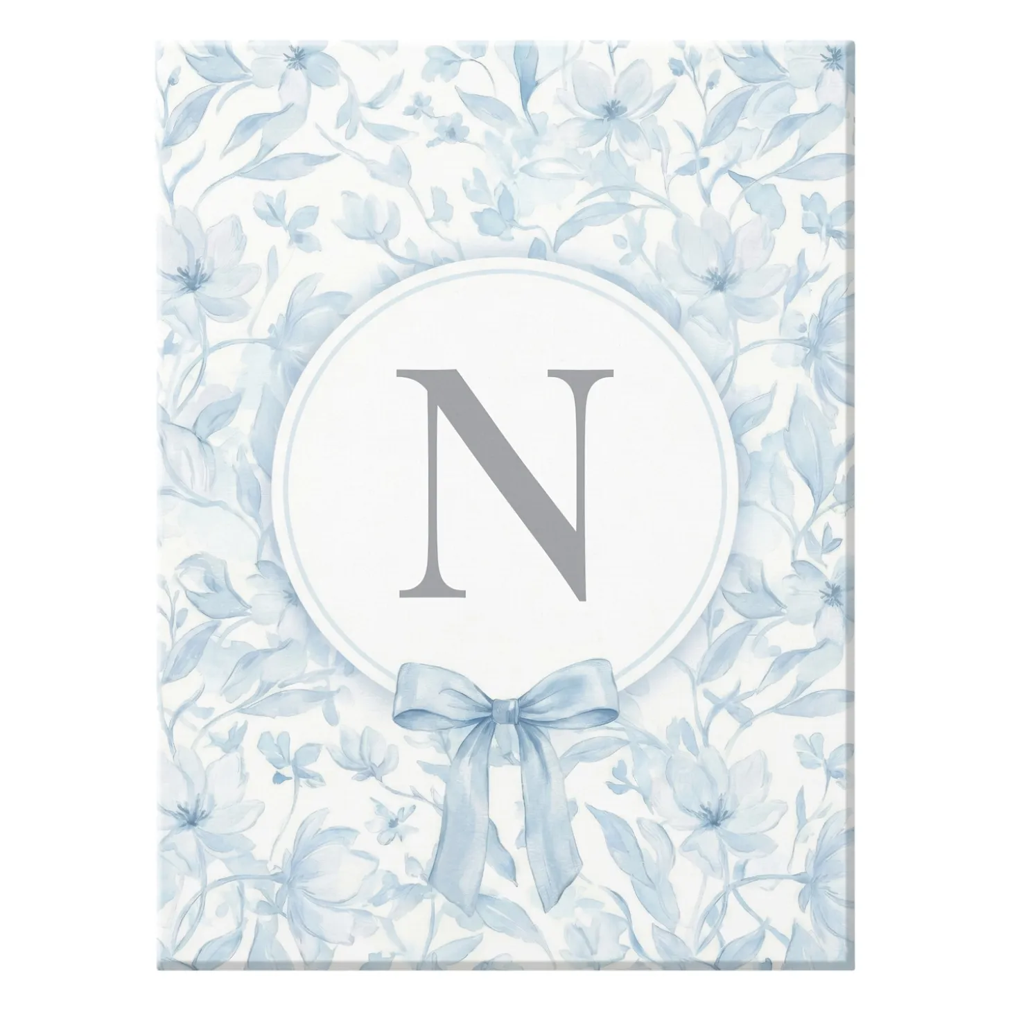 Pastel Floral Bows Monogram Canvas