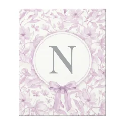 Pastel Floral Bows Monogram Canvas