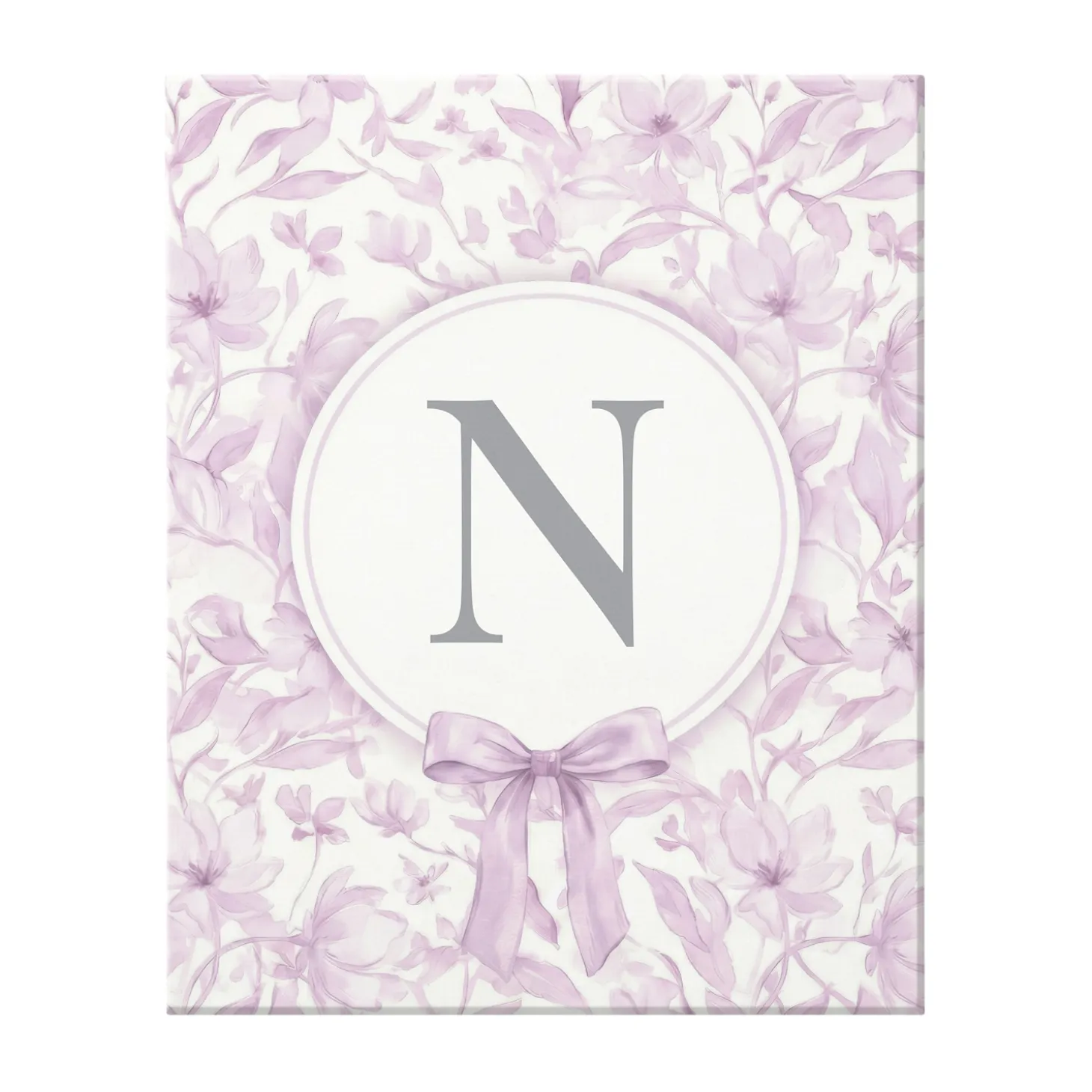 Pastel Floral Bows Monogram Canvas