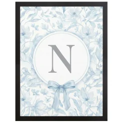 Pastel Floral Bows Monogram Canvas