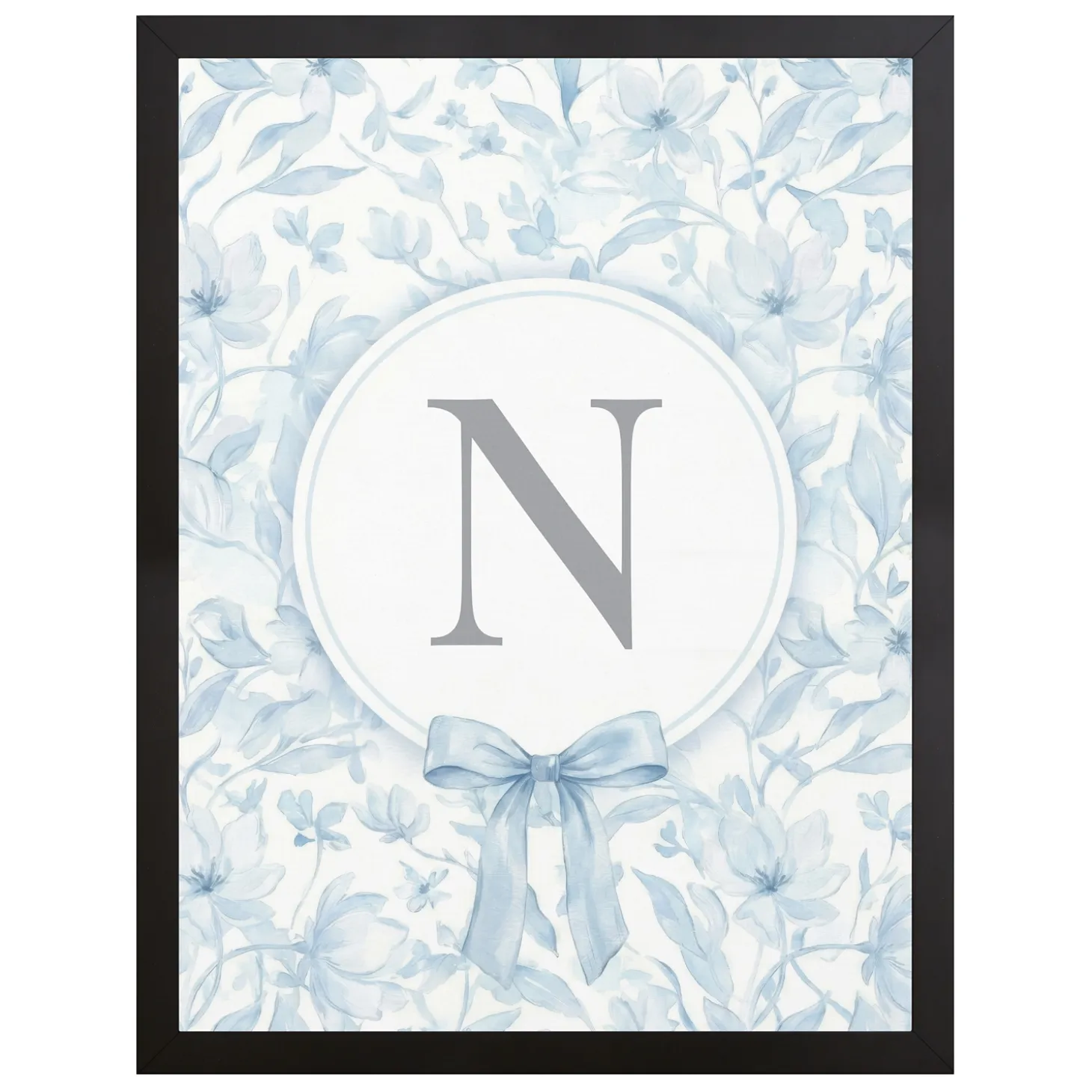 Pastel Floral Bows Monogram Canvas