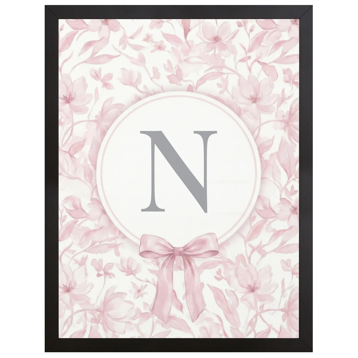 Pastel Floral Bows Monogram Canvas