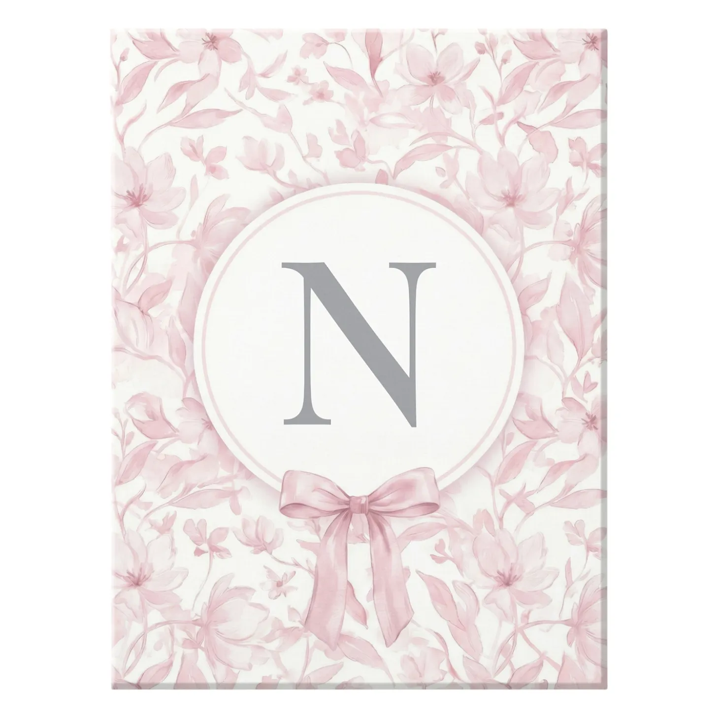 Pastel Floral Bows Monogram Canvas