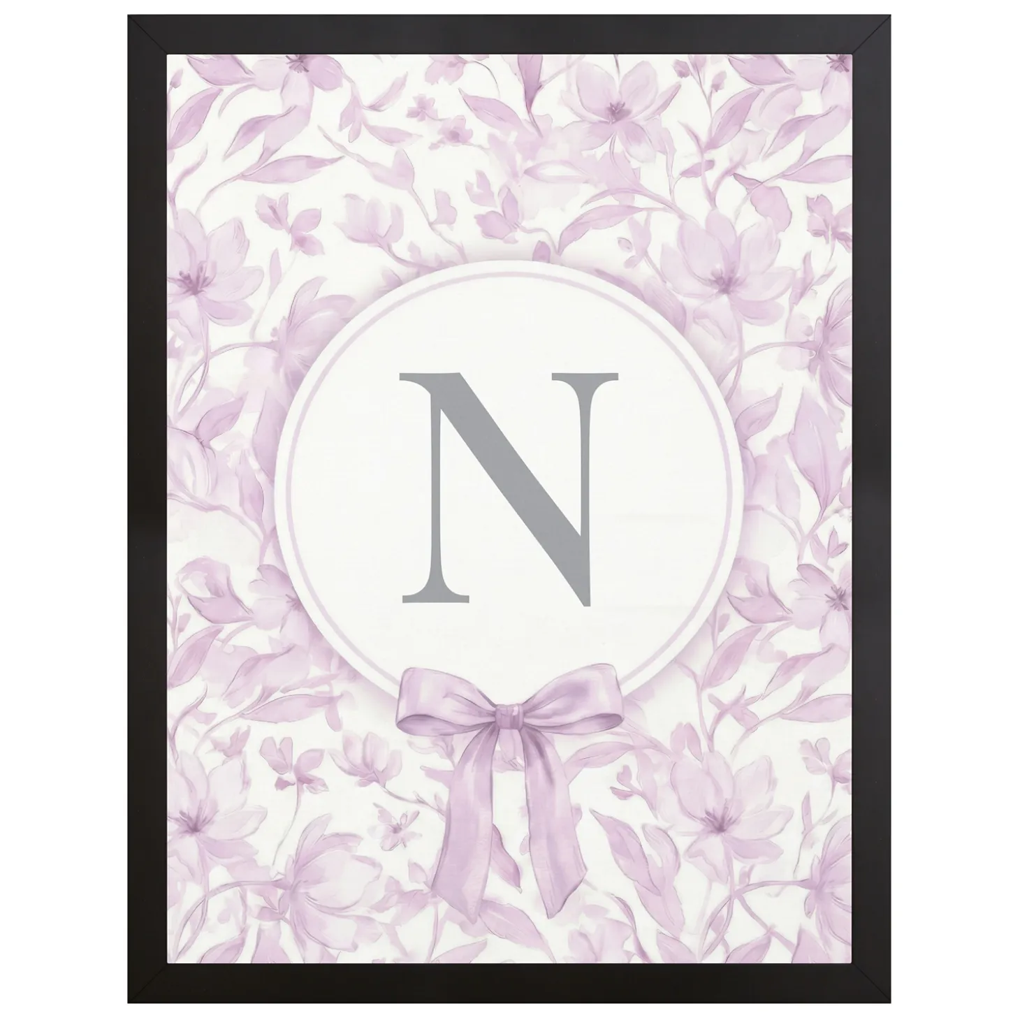 Pastel Floral Bows Monogram Canvas