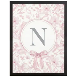 Pastel Floral Bows Monogram Canvas