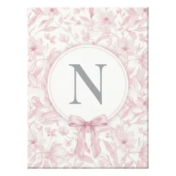 Pastel Floral Bows Monogram Canvas