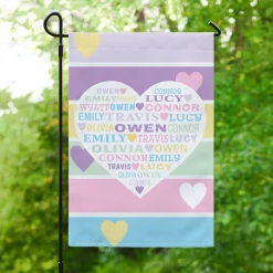 Pastel Heart Full of Love Garden Flag