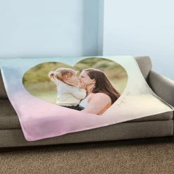 Pastel Heart Photo Plush Blanket