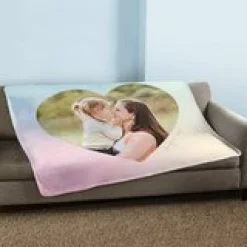 Pastel Heart Photo Plush Blanket