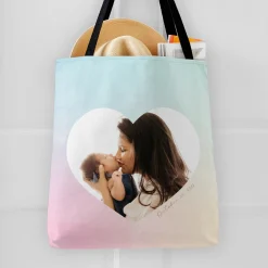 Pastel Heart Photo Tote Bag