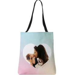 Pastel Heart Photo Tote Bag
