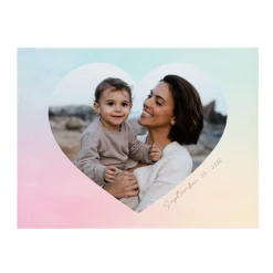 Pastel Heart Photo Wood Block