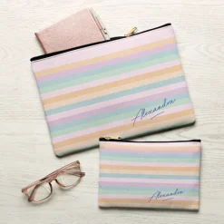 Pastel Stripes Zipper Pouch