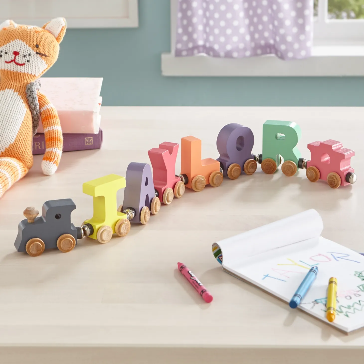 Pastel Wooden Name Train