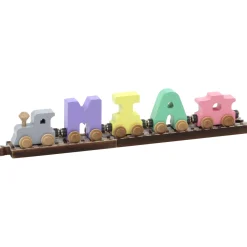 Pastel Wooden Name Train