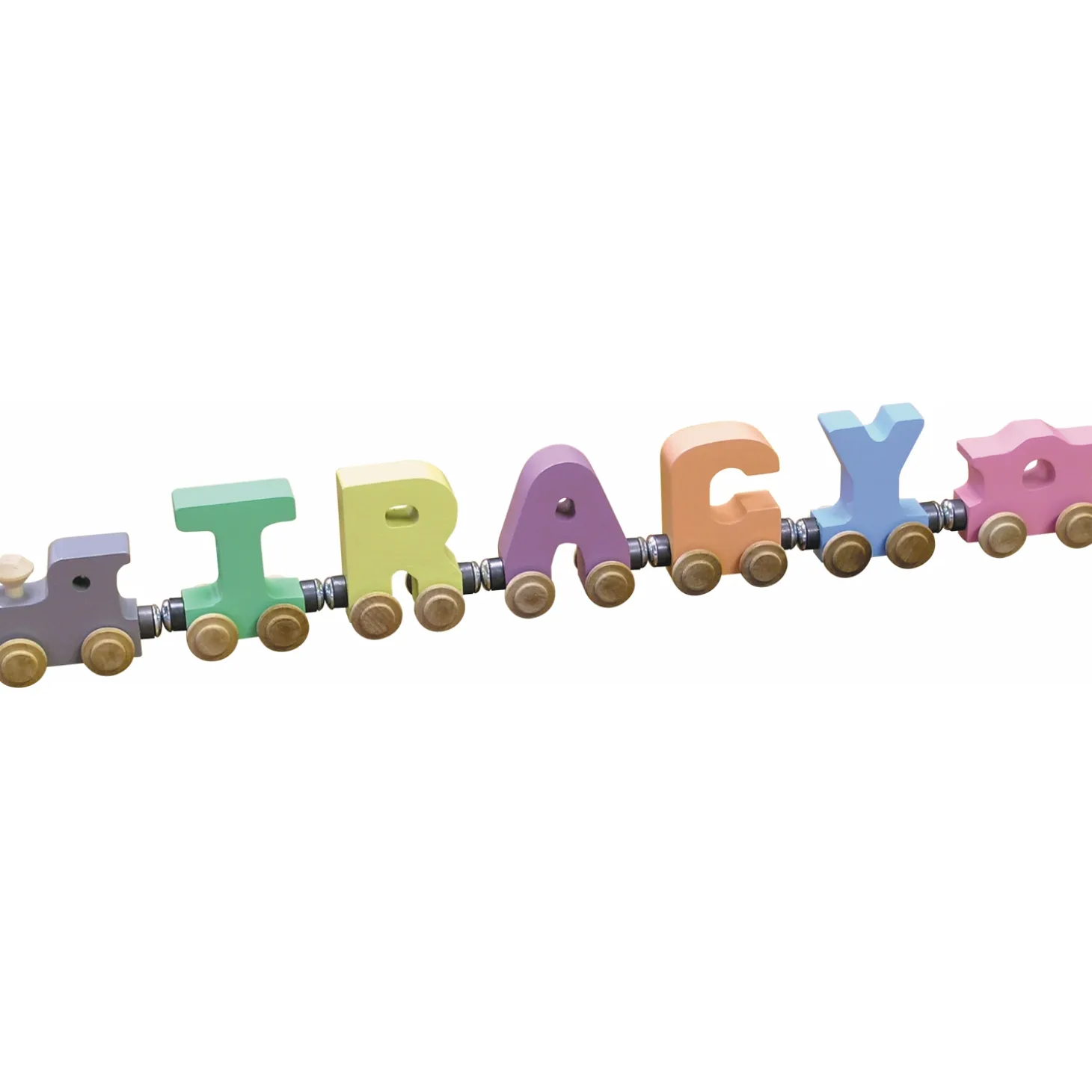 Pastel Wooden Name Train