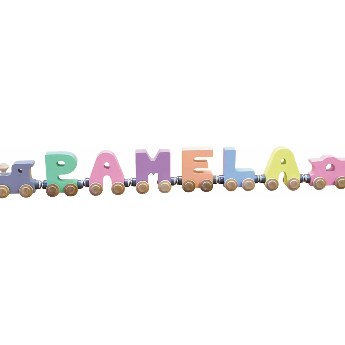 Pastel Wooden Name Train