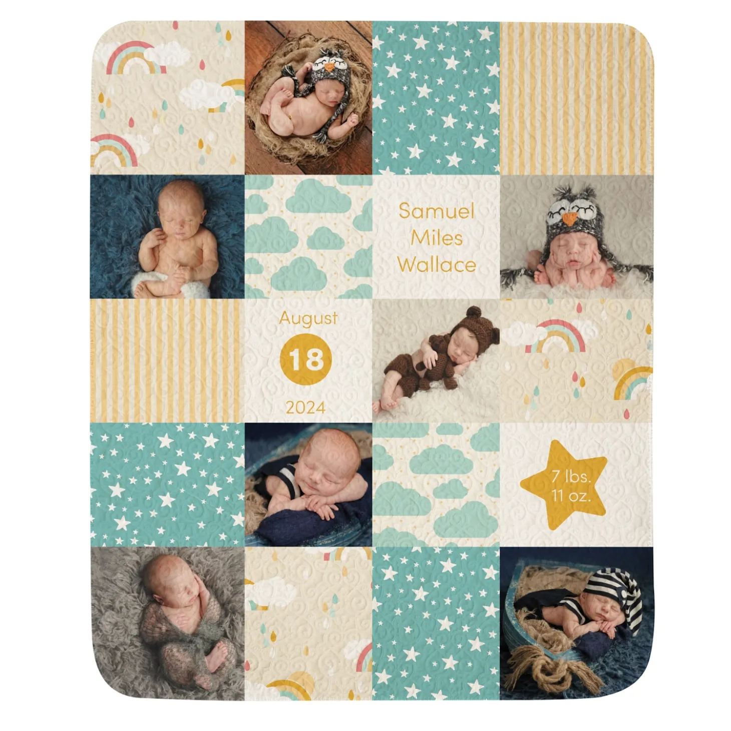 Patchwork Baby Memories Photo Quilted Blanket