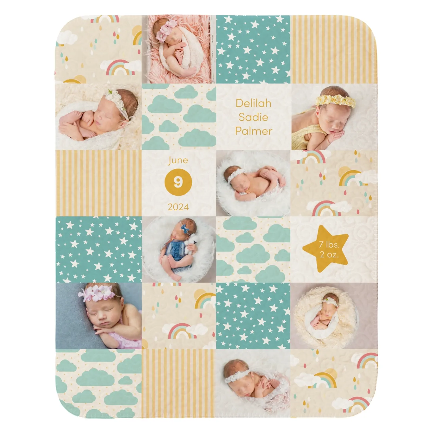 Patchwork Baby Memories Photo Quilted Blanket
