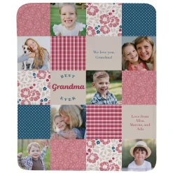 Patchwork Best Grandma Memories Photo Blanket