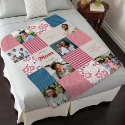 Patchwork Best Mom Memories Photo Blanket