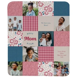 Patchwork Best Mom Memories Photo Blanket