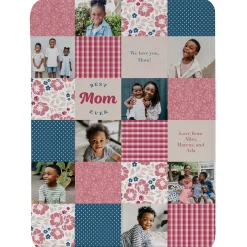 Patchwork Best Mom Memories Photo Blanket