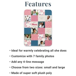 Patchwork Best Mom Memories Photo Blanket