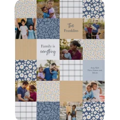 Patchwork Family Memories Photo Plush Blanket