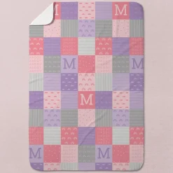 Patchwork Name Baby Swaddle Blanket