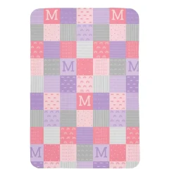 Patchwork Name Baby Swaddle Blanket