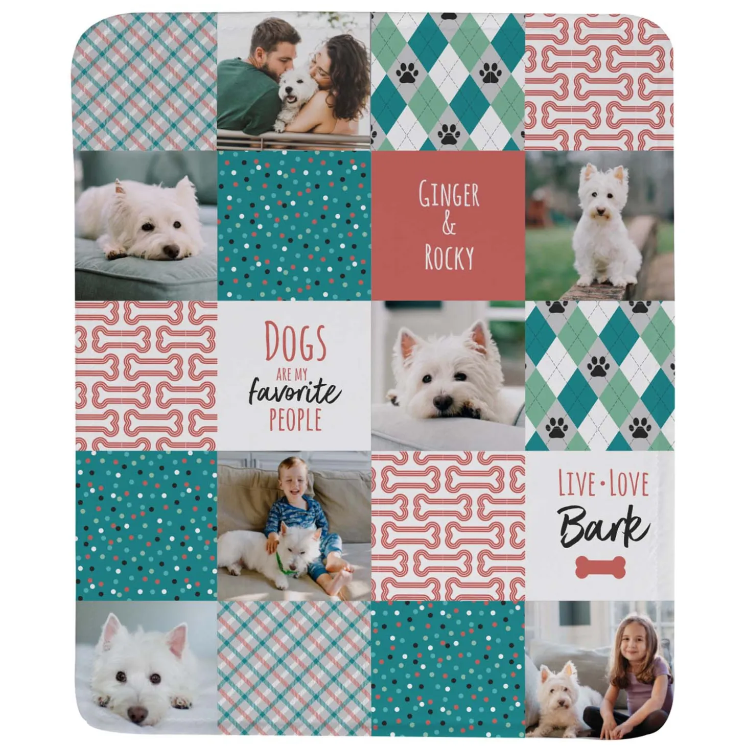 Patchwork Pet Memories Photo Blanket