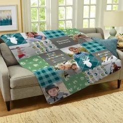 Patchwork Plaid Memories Photo Blanket