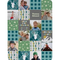 Patchwork Plaid Memories Photo Blanket