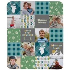 Patchwork Plaid Memories Photo Blanket