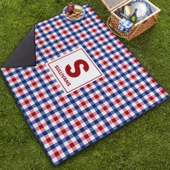 Patriotic Gingham Picnic Blanket