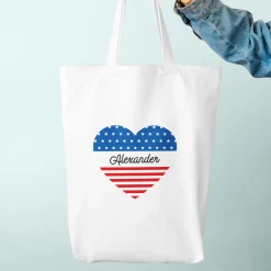 Patriotic Heart Tote Bag