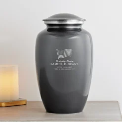 Patriotic Metal Cremation Urn