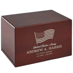 Patriotic Wood Cremation Urn