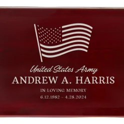 Patriotic Wood Cremation Urn