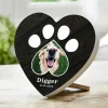 Pawprint Heart Photo Wood Heart