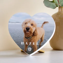 Pawprint Love Photo Wood Heart