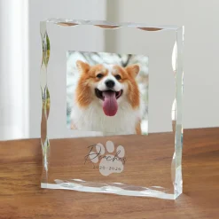 Pawprint Memorial Photo Acrylic Block