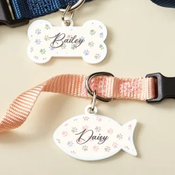 Paw Prints Acrylic Pet Tag