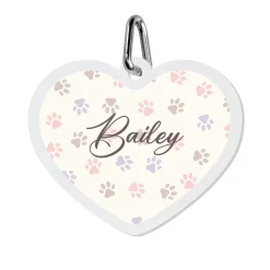 Paw Prints Acrylic Pet Tag