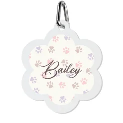 Paw Prints Acrylic Pet Tag