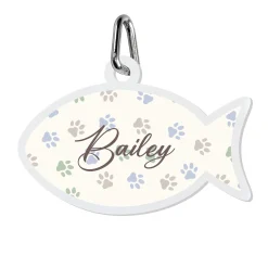 Paw Prints Acrylic Pet Tag